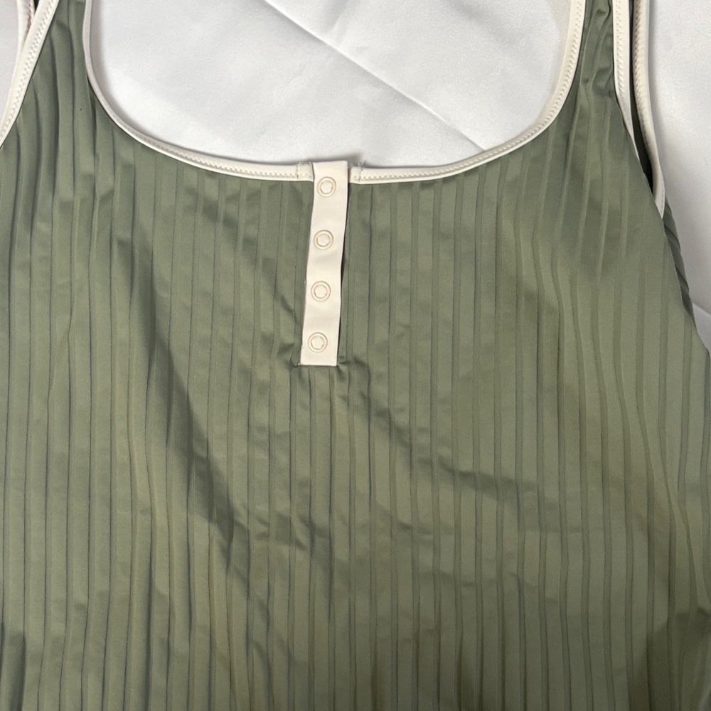 Aerie Green Ribbed One-Piece Swimsuit SZ XL - Picture 6 of 8